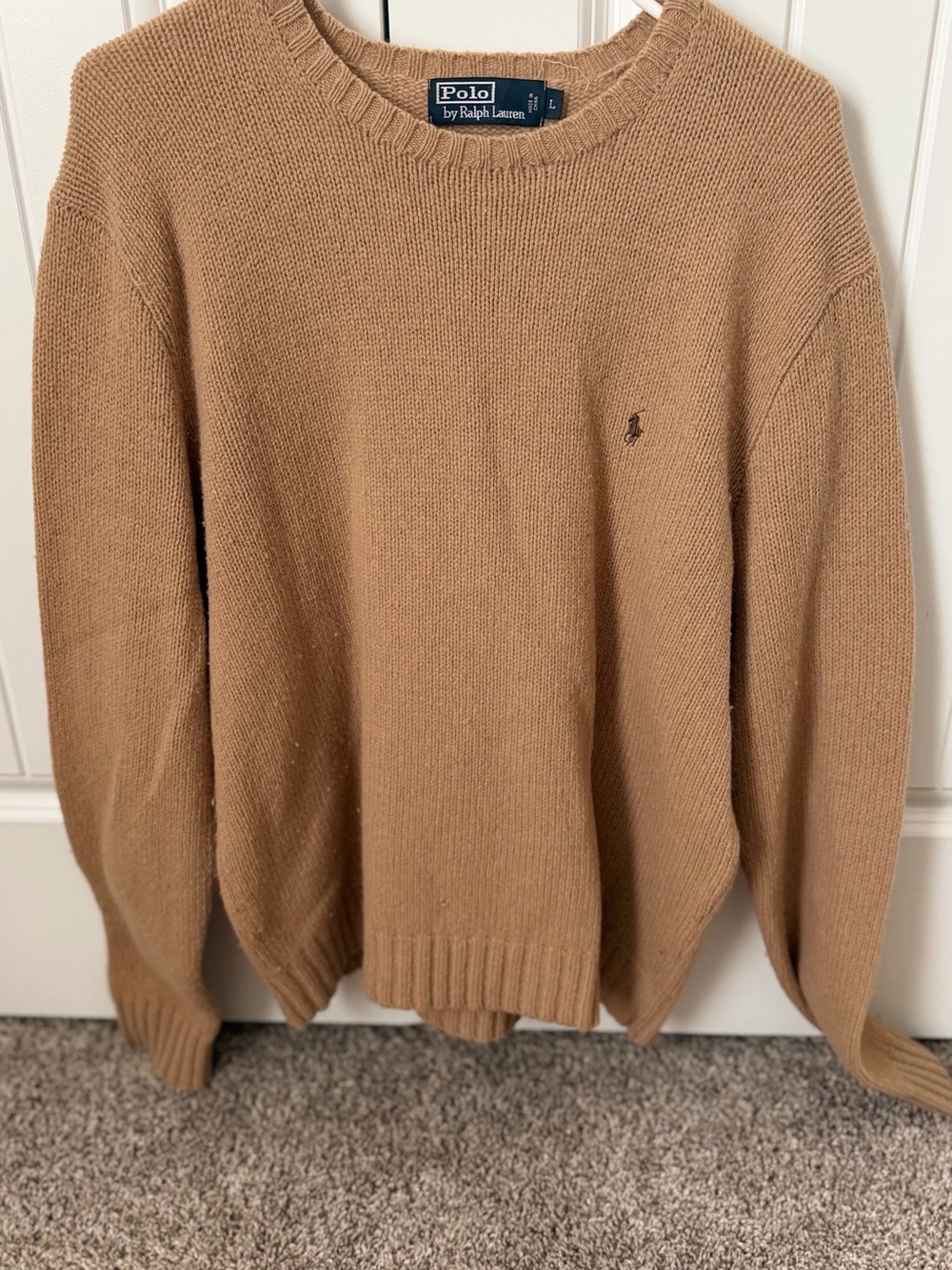 Ralph Lauren Crewneck Sweater in Camel Brown